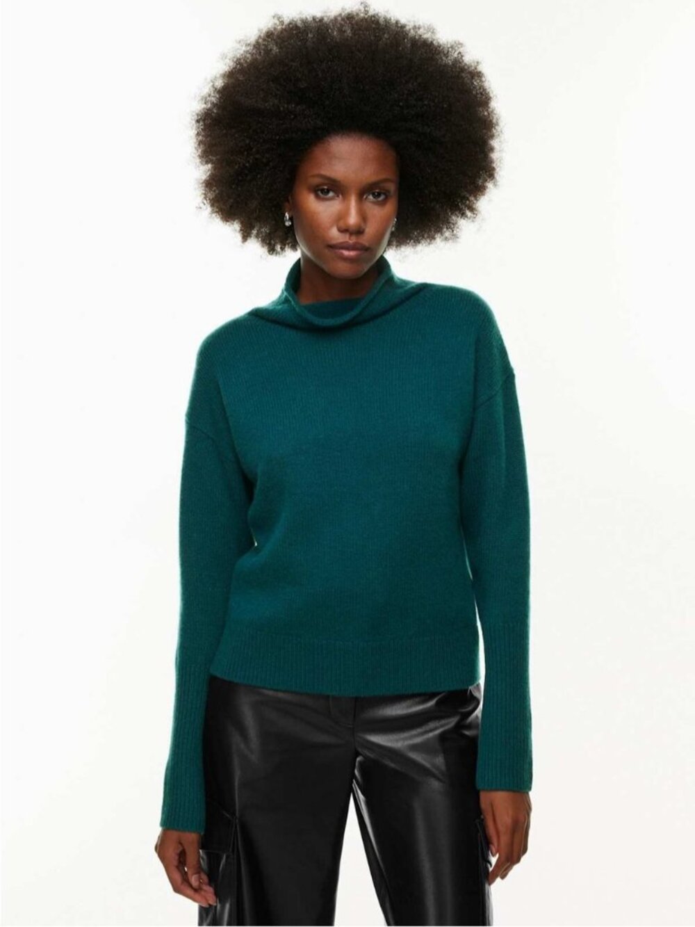 Aritzia Wilfred Luxe Cashmere Cyprie Sweater In Deep Pandora Green Size Medium